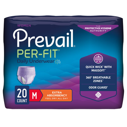 Prevail® Per-Fit® Female Adult Absorbent Underwear Pull On with Tear Away Seams Medium Disposable Moderate Absorbency (881922_CS)