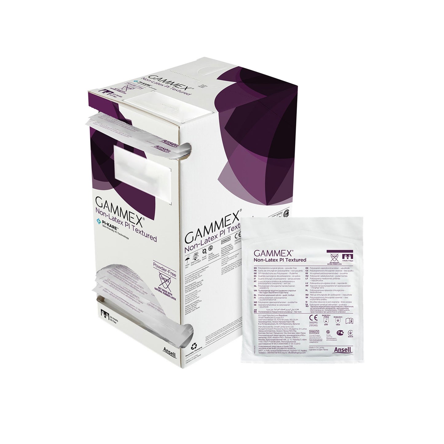GAMMEX® Non-Latex PI Textured Surgical Glove Size 6.5 Sterile Polyisoprene Standard Cuff Length Fully Textured White Chemo Tested (890677_CS)