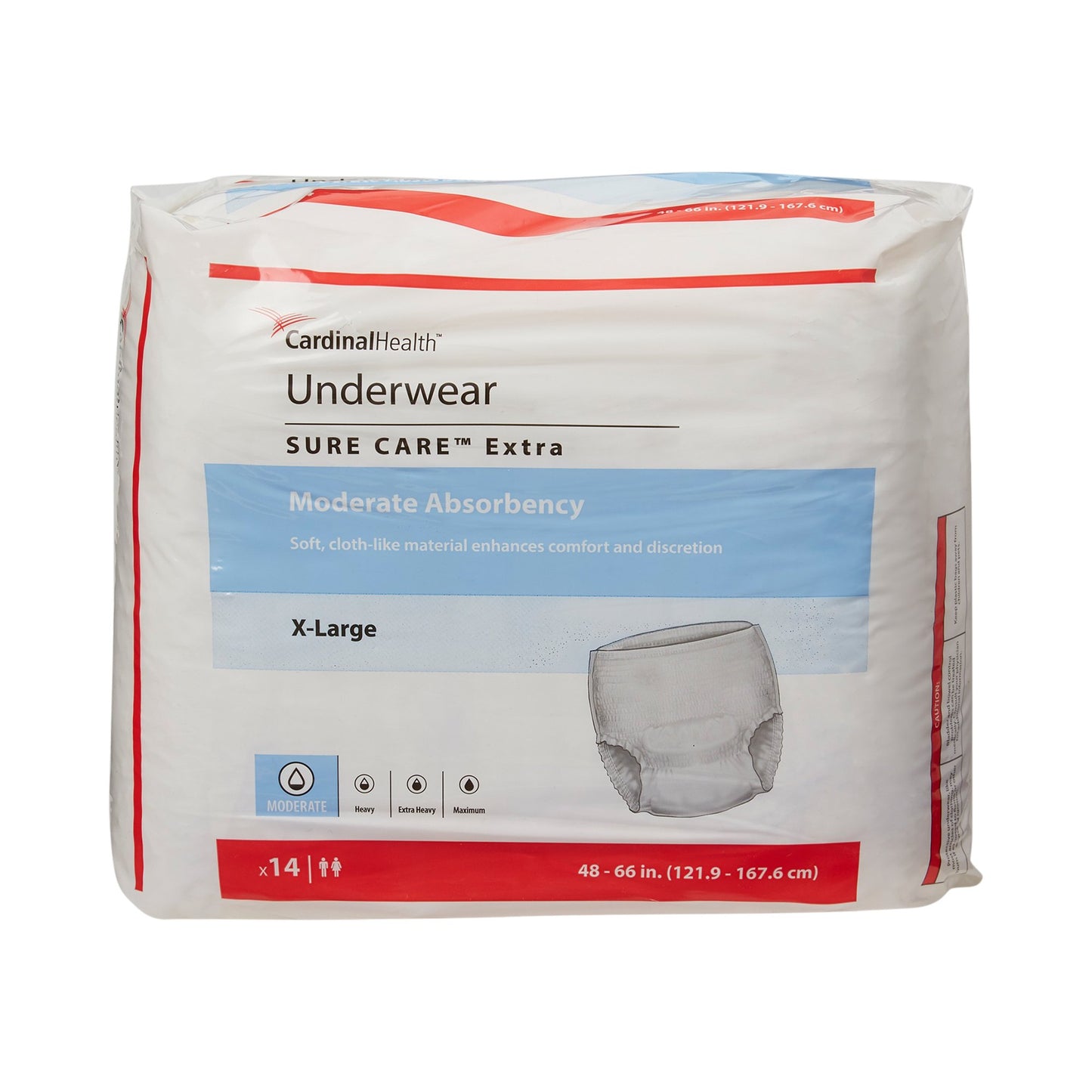 Sure Care™ Extra Unisex Adult Absorbent Underwear Pull On with Tear Away Seams X-Large Disposable Moderate Absorbency (814885_CS)
