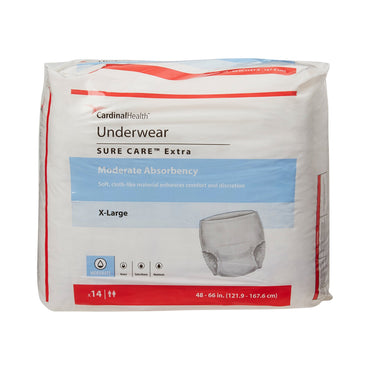 Sure Care™ Extra Unisex Adult Absorbent Underwear Pull On with Tear Away Seams X-Large Disposable Moderate Absorbency (814885_CS)