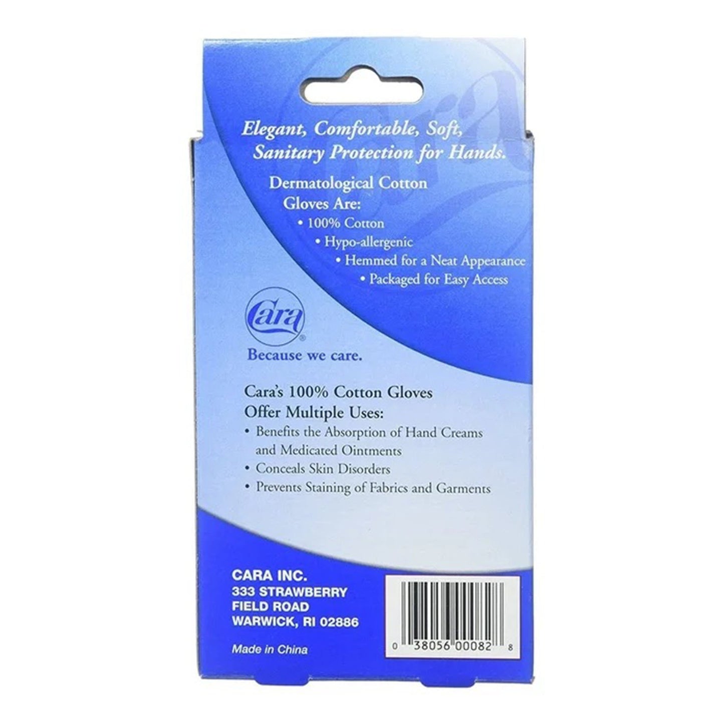Cara Infection Control Glove Medium Cotton White Wrist Length Hemmed Cuff NonSterile (1112289_PR)