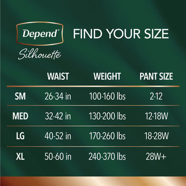 Depend® Silhouette® Female Adult Absorbent Underwear Waistband Style Large Disposable Heavy Absorbency (1246163_CS)