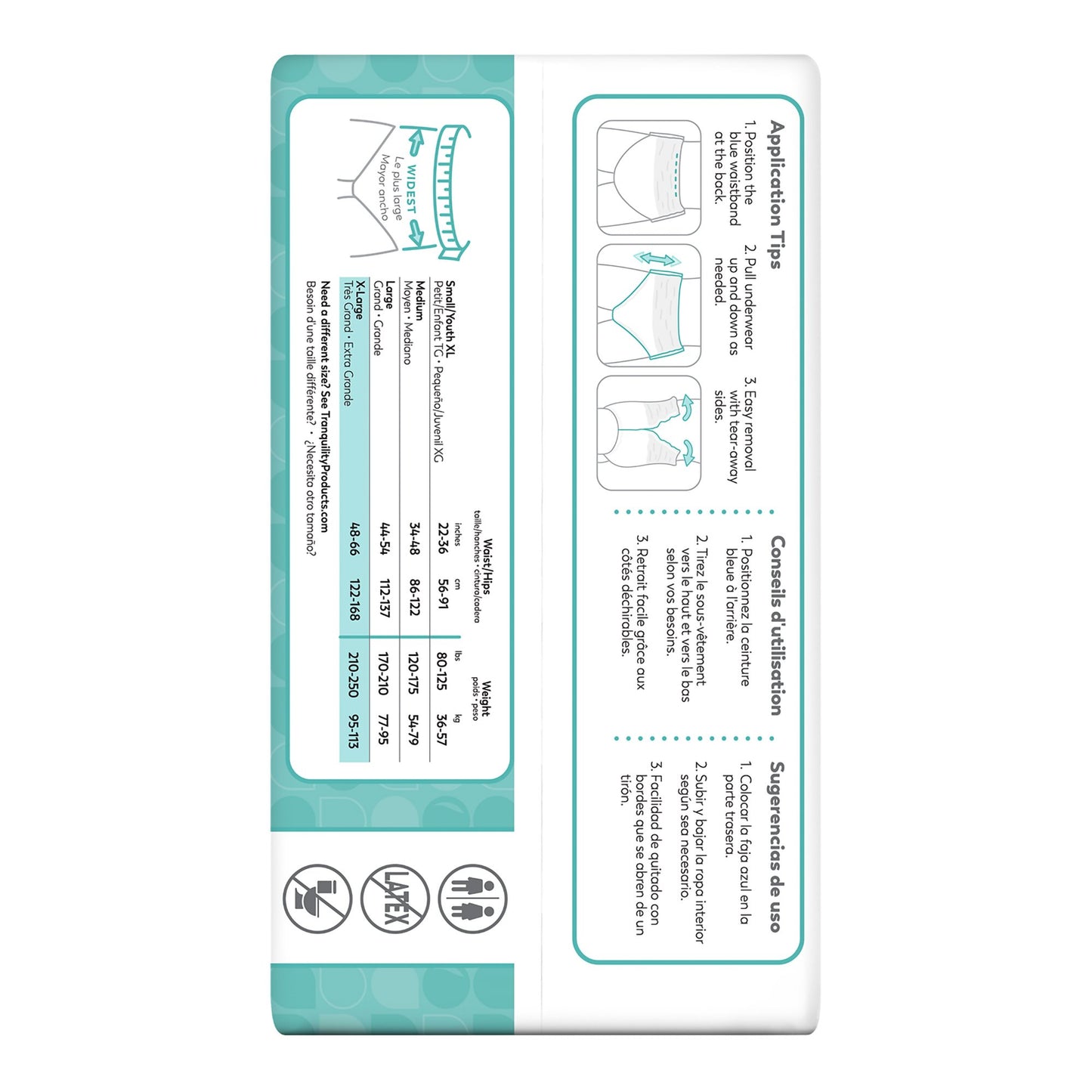 Tranquility® Essential Unisex Adult Absorbent Underwear Pull On with Tear Away Seams X-Large Disposable Moderate Absorbency (884712_CS)