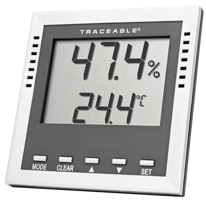 Traceable® Dew Point / Wet Bulb / Humidity / Thermometer with Alarm Fahrenheit / Celsius -40° to 158°F (-40° to 70°C) Internal Sensor Flip-out Stand / Wall Mount Battery Operated (959577_EA)