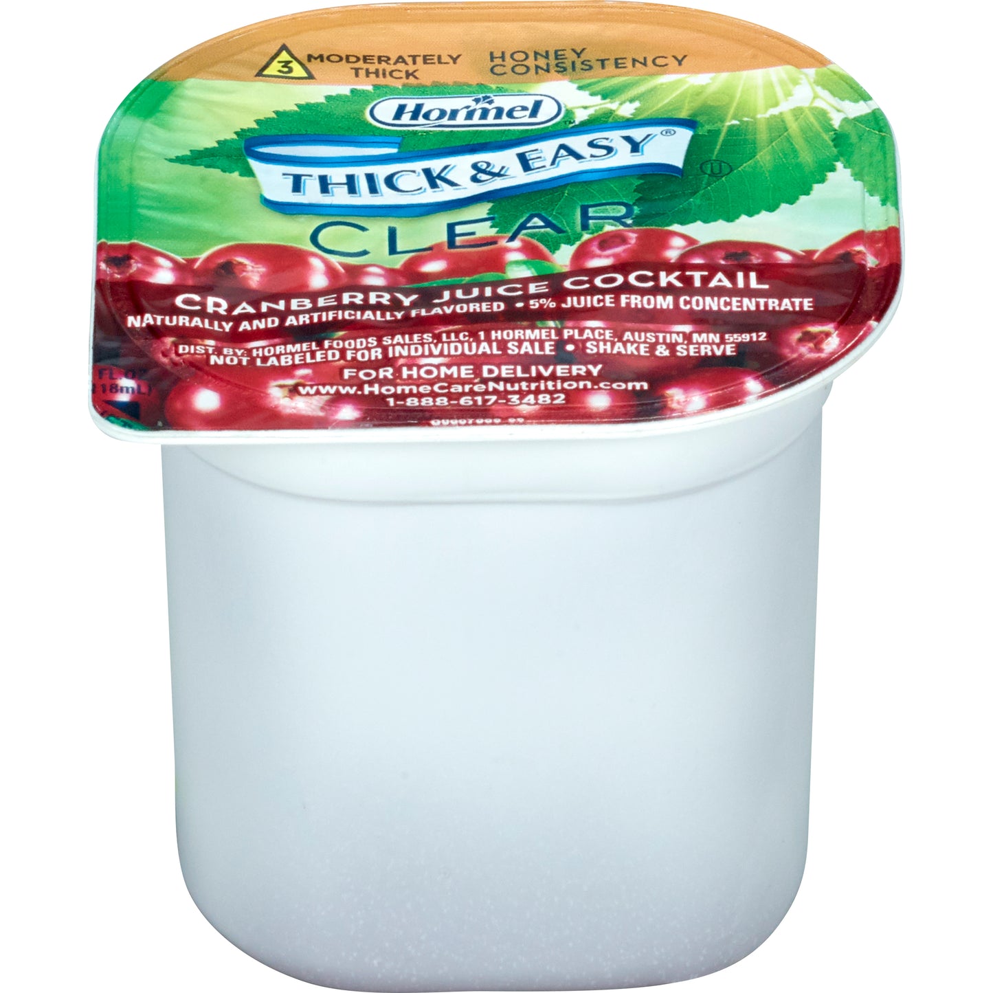 Thick & Easy® Thickened Beverage 4 oz. Portion Cup Cranberry Juice Cocktail Flavor Liquid IDDSI Level 3 Moderately Thick/Liquidized (690738_CS)