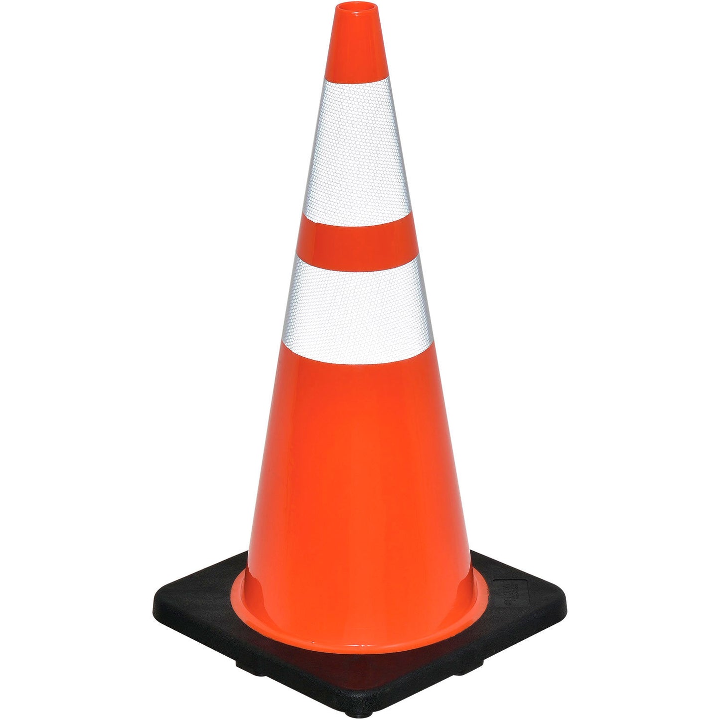 Global Industrial 28" Traffic Cone, Reflective, Black Base, 7 lbs. (WB708147)