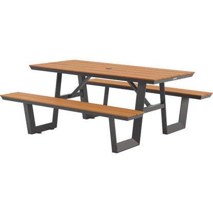 Global Industrial Urban 6' Plastic Picnic Table, Tan (WB348136)