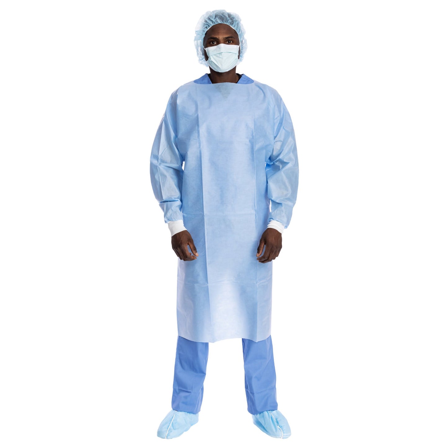 Halyard Protective Procedure Gown One Size Fits Most Blue NonSterile Not Rated Disposable (691480_CS)