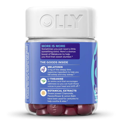 OLLY® Extra Strength Sleep Sleep Aid 50 per Bottle Gummy 5 mg - 100 mg Strength (1249515_BT)