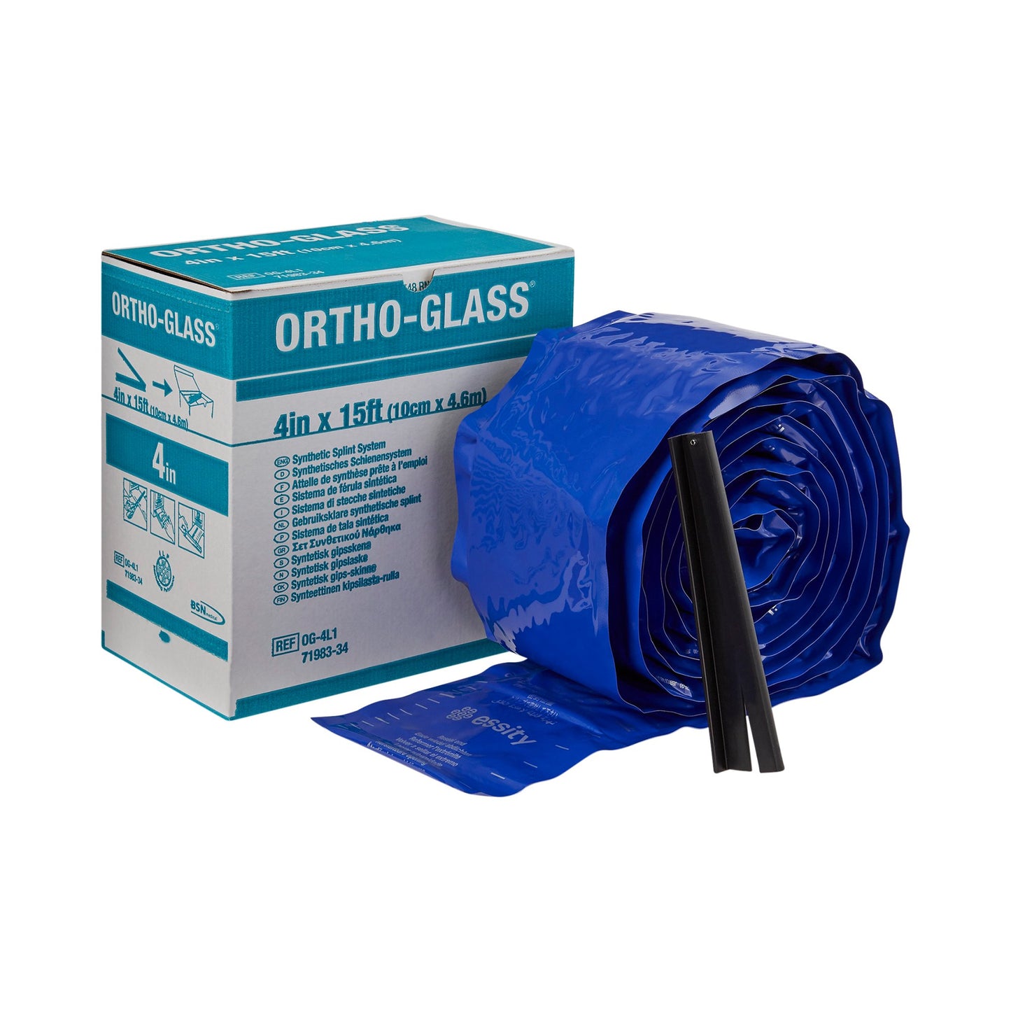 ORTHO-GLASS® Padded Splint Roll 4 Inch X 15 Foot Fiberglass White (282601_EA)