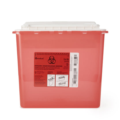 AP Line Sharps Container Red Base 12 L X 4-1/2 W X 10-4/5 H Inch Horizontal Entry 1.35 Gallon (907238_CS)