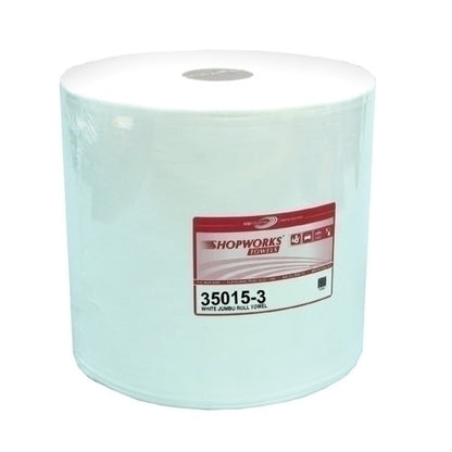 ShopWorks® W500 Wipers, Hydroknit, White, 9"x13", Roll, 1100/Roll, Case of 3 Rolls (HOS35015-3)
