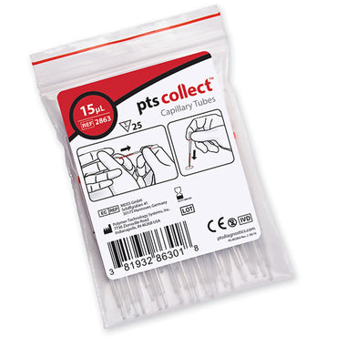 PTS Diagnostics Capillary Blood Collection Tube Plain 15 µL Without Closure Glass Tube (957810_BG)