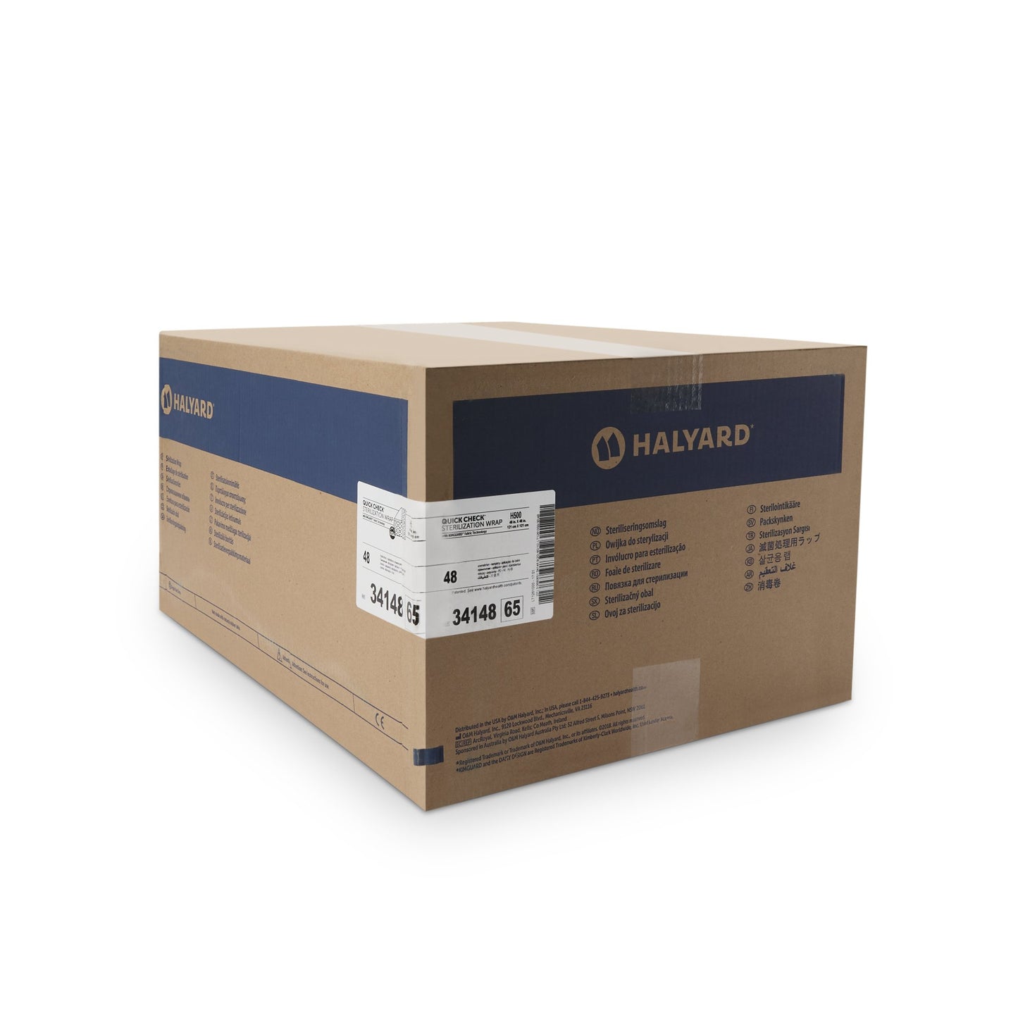 QUICK CHECK* H500 Sterilization Wrap White / Blue 48 X 48 Inch Dual Layer SMS Polypropylene Steam / EO Gas / Hydrogen Peroxide (809427_CS)