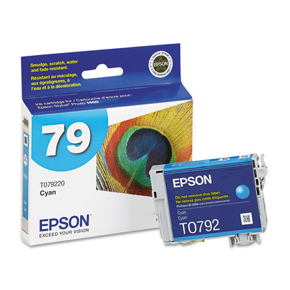 Epson® T079220 (79) Claria High-Yield Ink, 810 Page-Yield, Cyan (EPST079220)