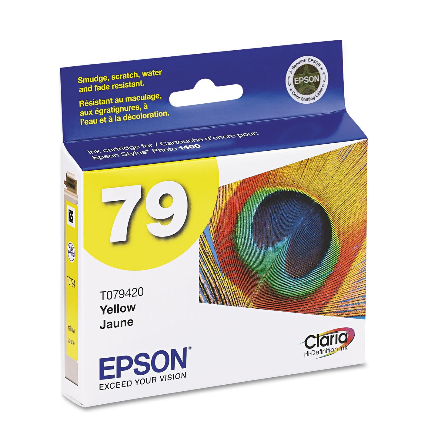 Epson® T079420 (79) Claria High-Yield Ink, 810 Page-Yield, Yellow (EPST079420)