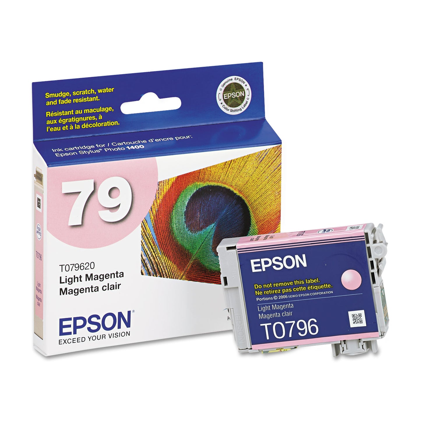 Epson® T079620 (79) Claria High-Yield Ink, 810 Page-Yield, Light Magenta (EPST079620)