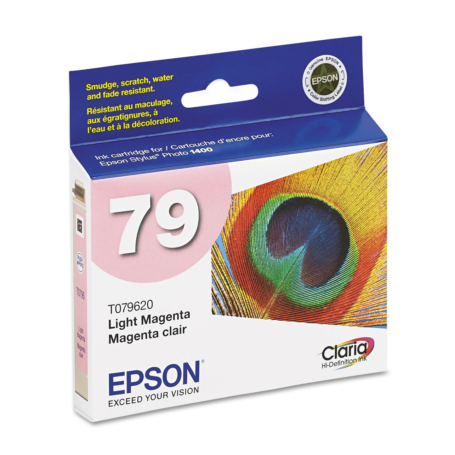 Epson® T079620 (79) Claria High-Yield Ink, 810 Page-Yield, Light Magenta (EPST079620)