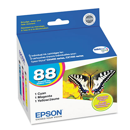 Epson® T088520-S (88) Ink, 430 Page-Yield, Cyan/Magenta/Yellow (EPST088520S)