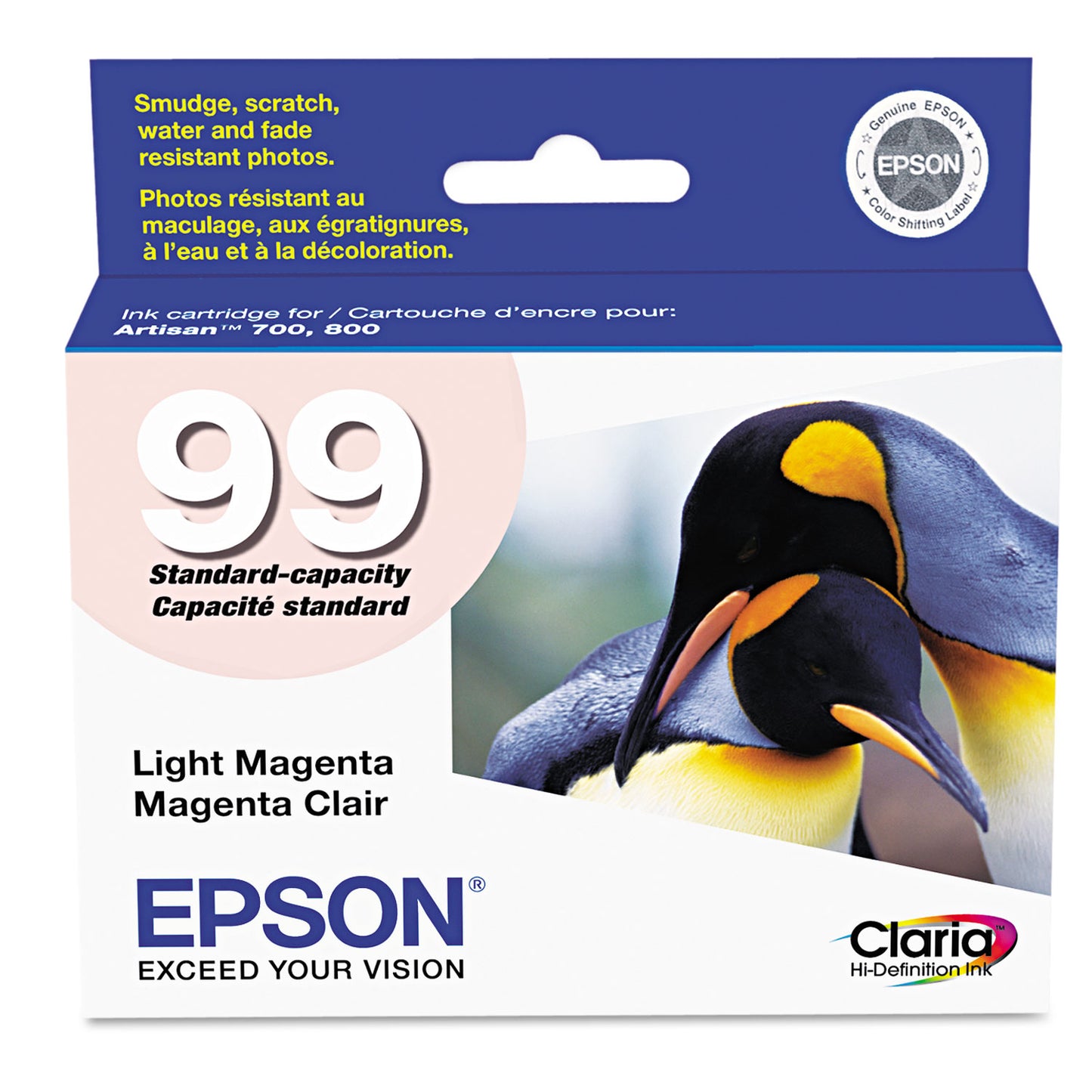 Epson® T099620-S (99) Claria Ink, 450 Page-Yield, Light Magenta (EPST099620S)