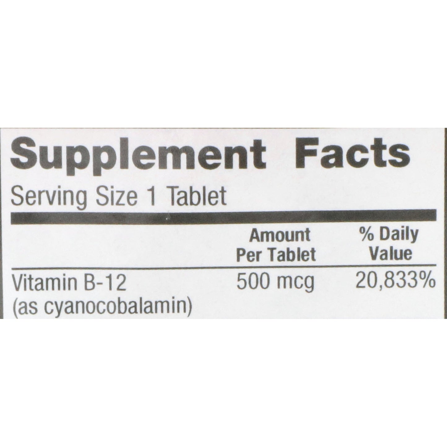 Geri-Care® Vitamin Supplement Vitamin B12 500 mcg Strength Tablet 100 per Bottle (1108646_BT)