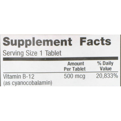 Geri-Care® Vitamin Supplement Vitamin B12 500 mcg Strength Tablet 100 per Bottle (1108646_BT)