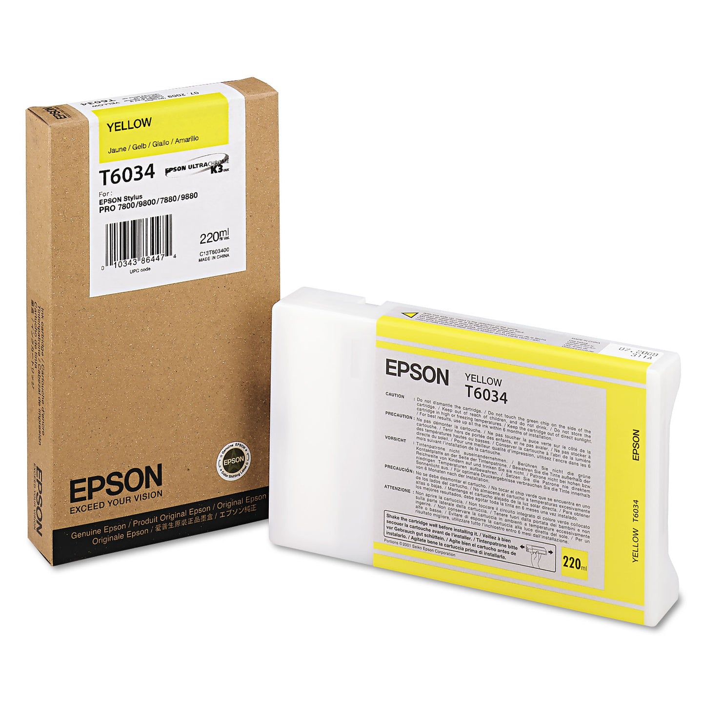 Epson® T603400 (60) UltraChrome K3 Ink, Yellow (EPST603400)