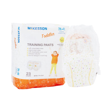 McKesson Unisex Toddler Training Pants Pull On with Tear Away Seams Size 3T to 4T Disposable Heavy Absorbency (1144482_BG)