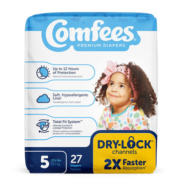 Comfees® Unisex Baby Diaper Size 5 Disposable Moderate Absorbency (993247_BG)