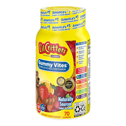 L'il Critters® Multivitamin Supplement Vitamin A / Ascorbic Acid / Vitamin D 2,100 IU - 400 IU - 20 mg Strength Gummy 70 per Bottle Assorted Fruit Flavor (830733_BT)