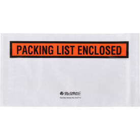 Global Industrial Panel Face Envelopes, "Packing List Enclosed", 5-1/2"Wx10"L, Orange, 1000/Pk (WB354714)