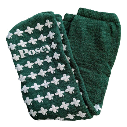 Posey® Slipper Socks Unisex Adult One Size Fits Most Double Tread Single Patient Use Green (646281_PR)