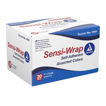 Sensi-Wrap Cohesive Bandage 1 Inch X 5 Yard Self-Adherent Closure Red / Green / Purple / Dark Blue / Pink / Light Blue NonSterile Standard Compression (625070_RL)