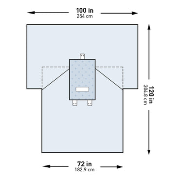 McKesson Abdominal Drape Transverse Laparotomy Drape 100 W X 72 W X 120 L Inch Sterile (1101292_CS)