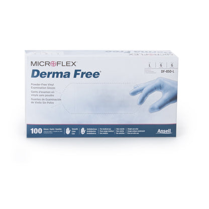 Derma Free™ Exam Glove Large NonSterile Vinyl Standard Cuff Length Smooth Clear Not Rated (816891_CS)