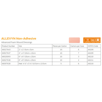Allevyn Foam Dressing 2 X 2 Inch Without Border Film Backing Nonadhesive Square Sterile (222289_EA)