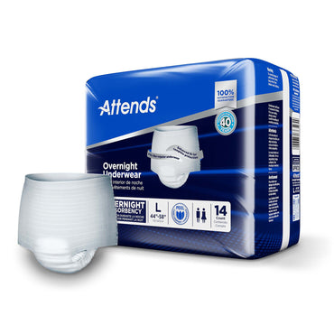 Attends® Overnight Unisex Adult Absorbent Underwear Pull On with Tear Away Seams Large Disposable Heavy Absorbency (830764_CS)