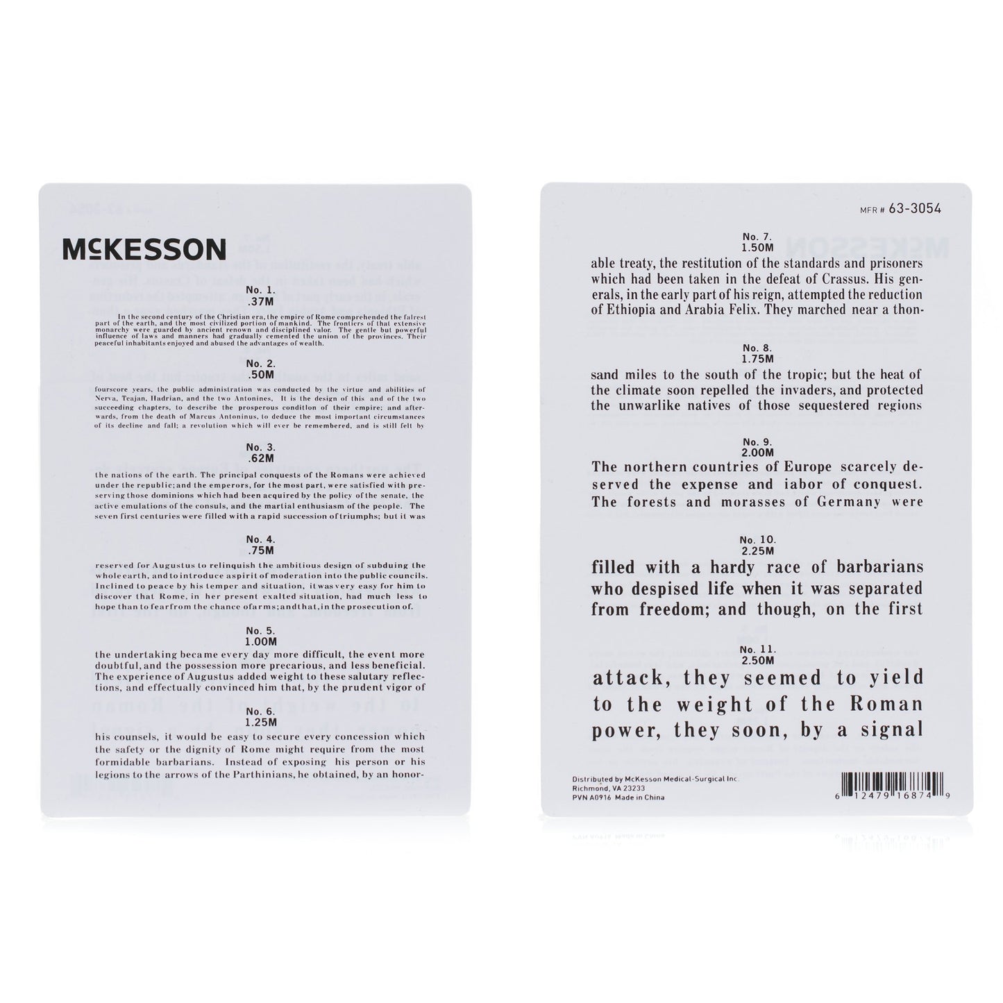 McKesson Vision Screening Card 12 Inch Distance Acuity Test (1038456_EA)