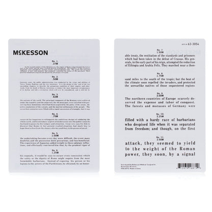 McKesson Vision Screening Card 12 Inch Distance Acuity Test (1038456_EA)