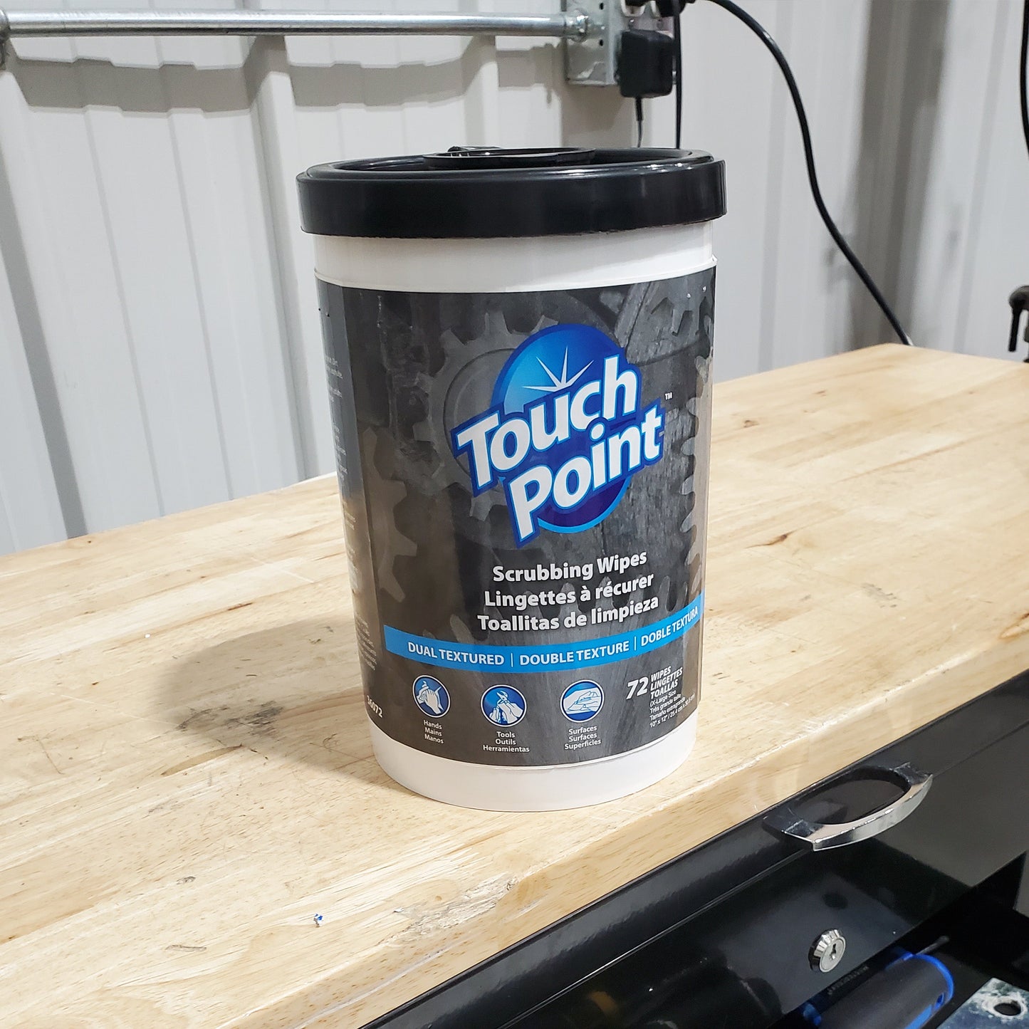 Touch Point® Scrubbing Wipes, 12"x10", 72/canister, 6 canisters/Case (HOS36072)