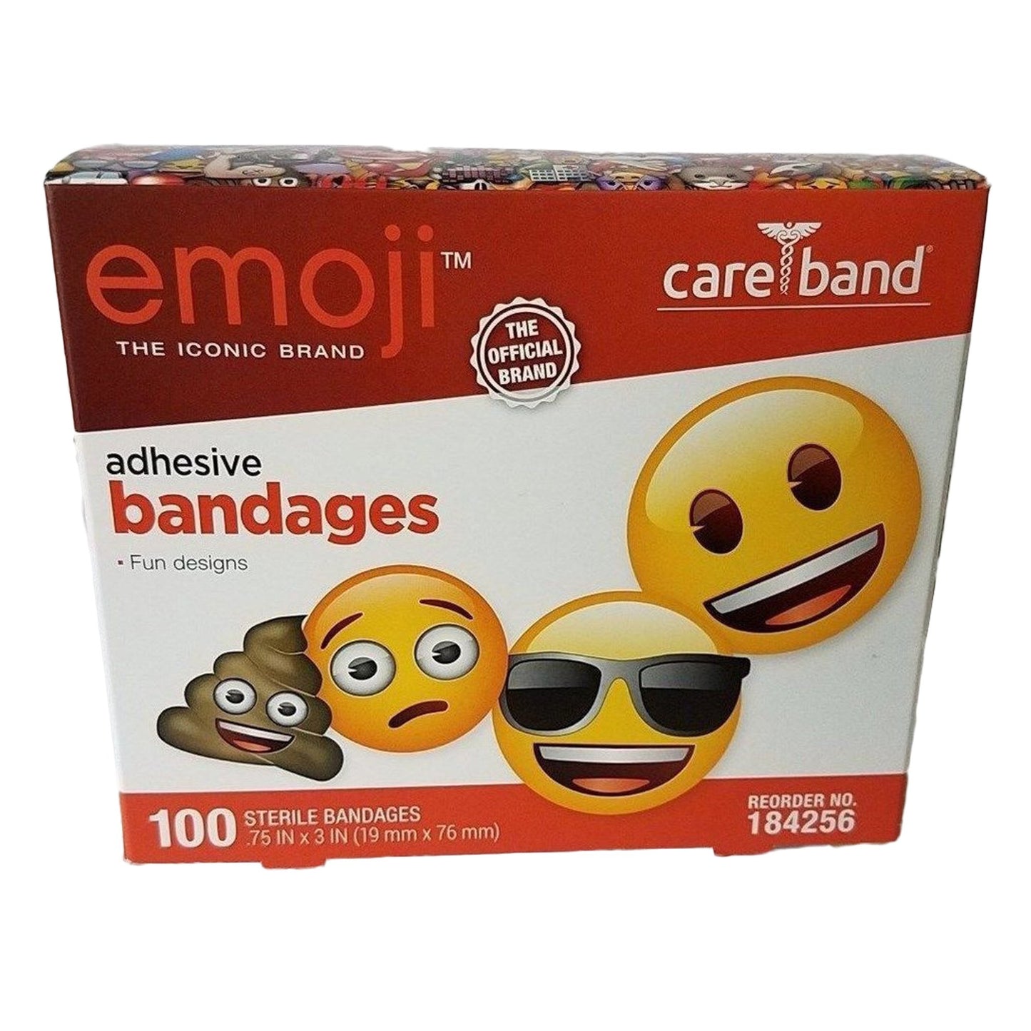 emoji™ Adhesive Strip 3/4 X 3 Inch Plastic Rectangle Kid Design (Emojis) Sterile (1055780_BX)
