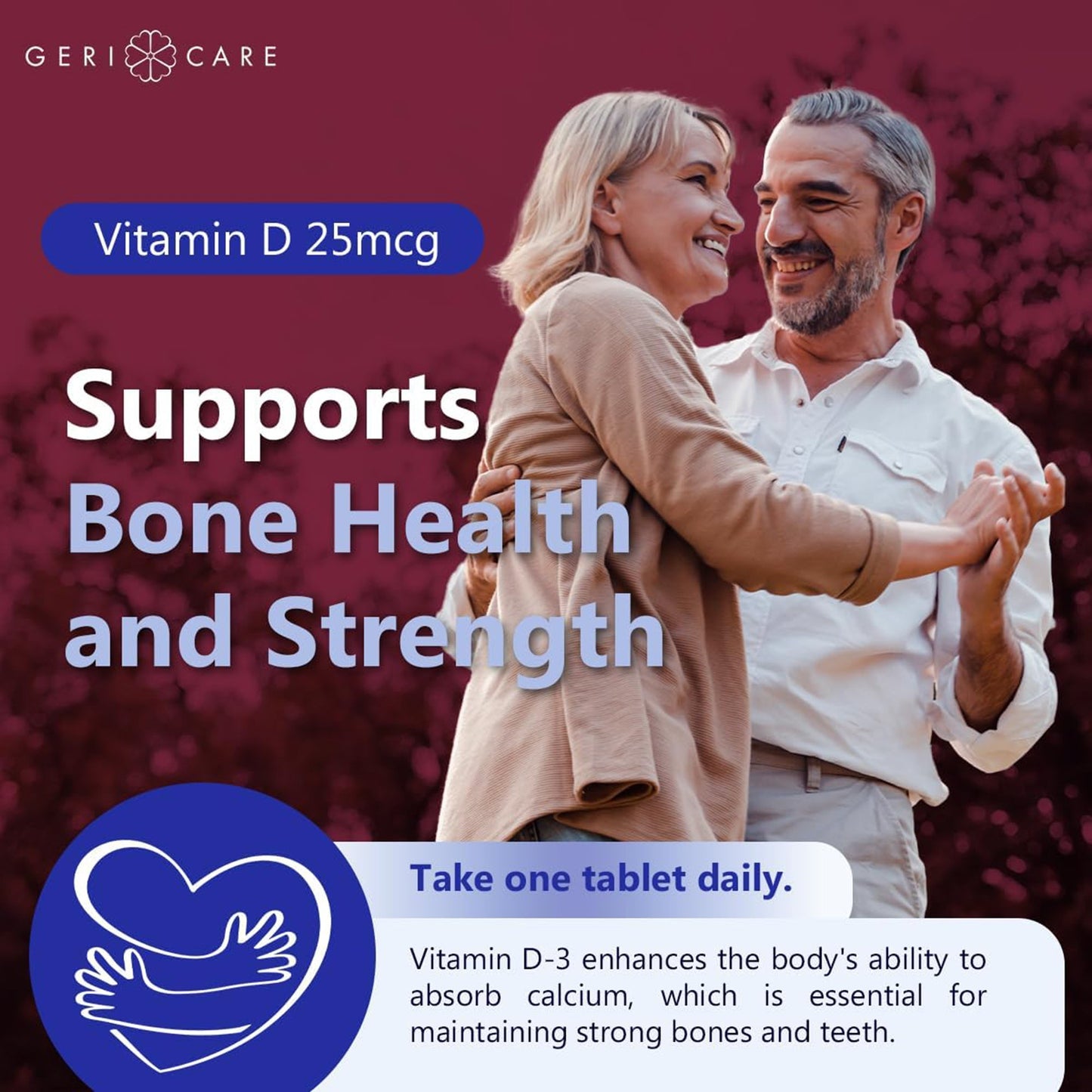 Geri-Care® Vitamin Supplement Vitamin D3 1,000 IU Strength Tablet 100 per Bottle (866980_CS)