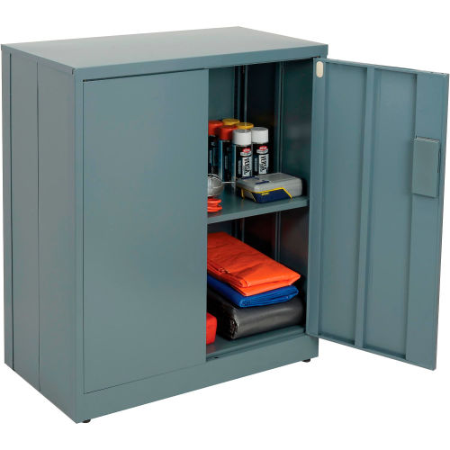 Global Industrial EZ Assemble Counter Height Cabinet, 36"W x 18"D x 42"H, Unassembled, Gray (WB361842GY)