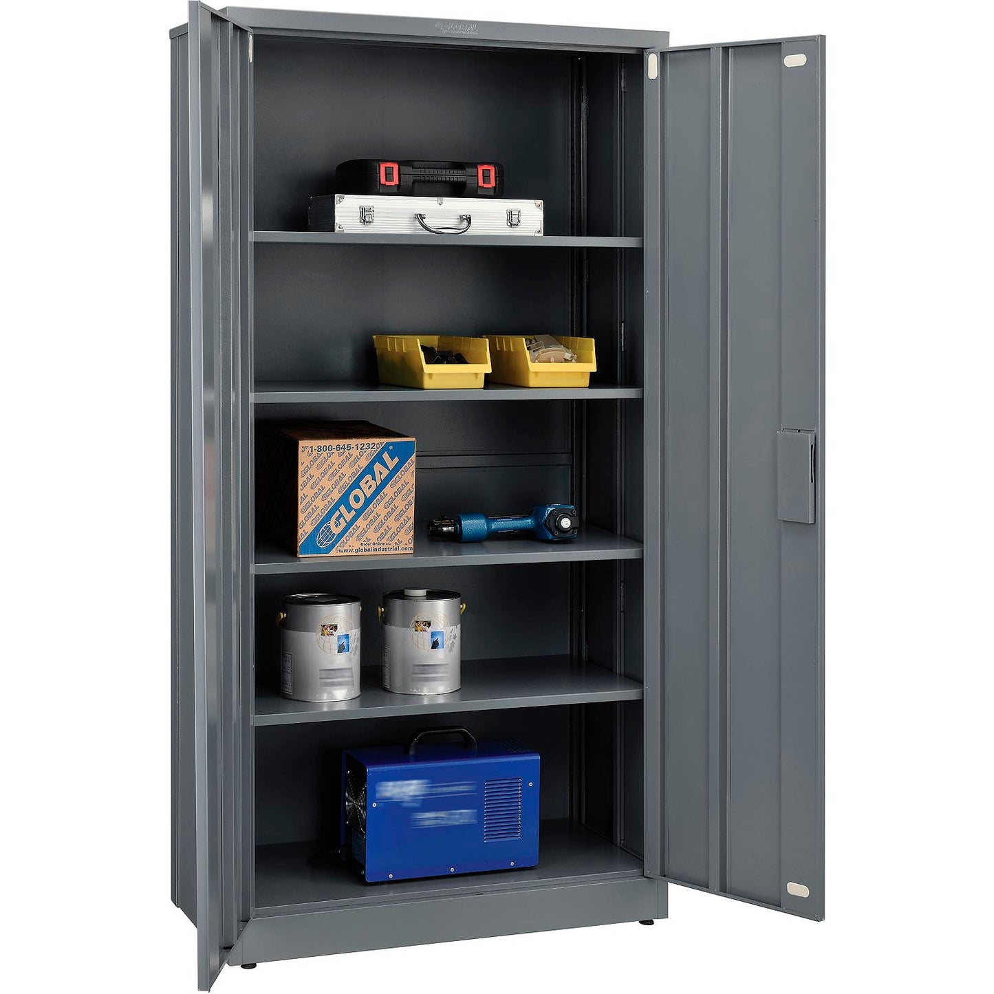 Global Industrial EZ Assemble Storage Cabinet, 36"W x 18"D x 72"H, Gray, Unassembled (WB361872GY)