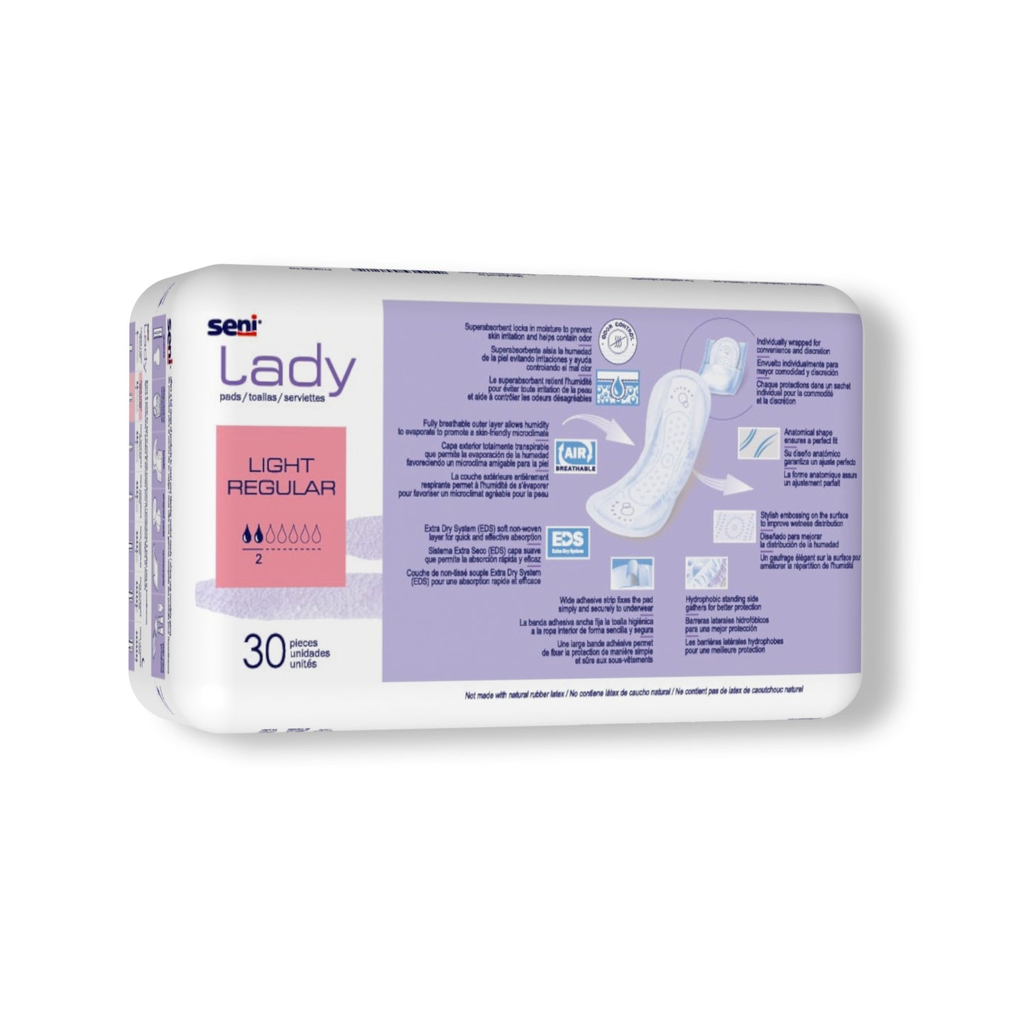 Seni® Lady Light Bladder Control Pad 8.9 Inch Length Light Absorbency Super Absorbent Core One Size Fits Most (1222534_PK)