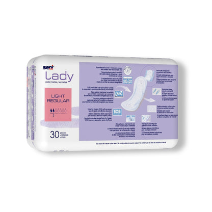 Seni® Lady Light Bladder Control Pad 8.9 Inch Length Light Absorbency Super Absorbent Core One Size Fits Most (1222534_PK)