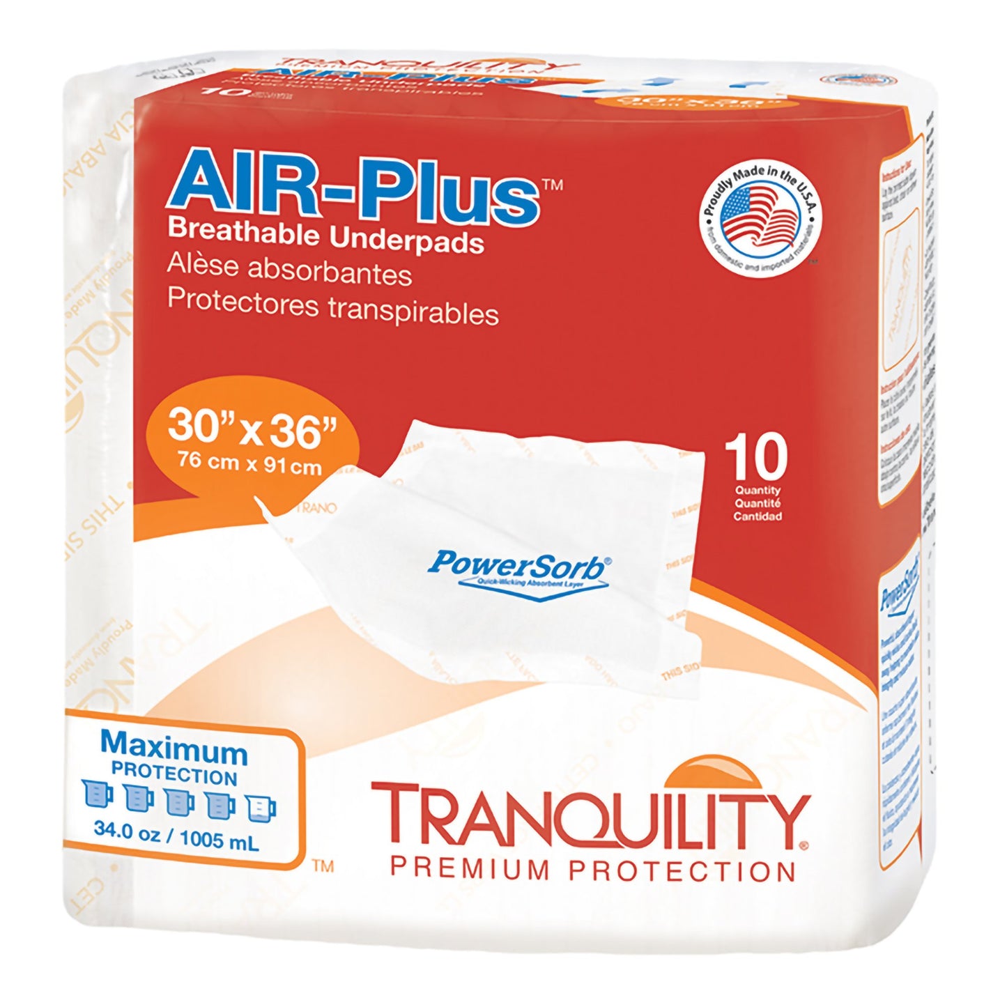 Tranquility® AIR-Plus™ Disposable Underpad 30 X 36 Inch Powersorb® Material Heavy Absorbency (816455_BG)