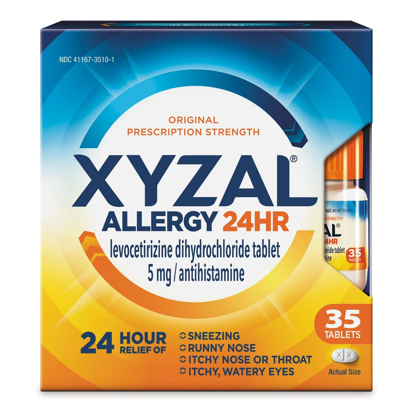 XYZAL® Allergy 24HR Allergy Relief 5 mg Strength Tablet 35 per Bottle (1230701_BT)