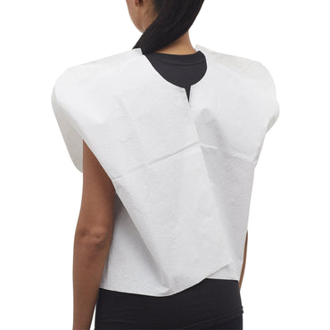 McKesson Exam Cape White One Size Fits Most Front / Back Opening Without Closure Unisex Disposable (201063_CS)