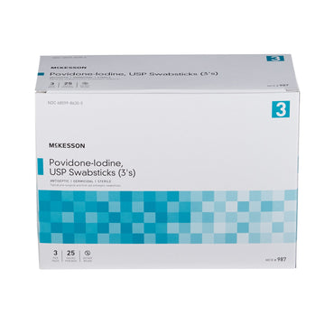 McKesson Impregnated Swabstick 10% Strength Povidone-Iodine Individual Packet Sterile (854753_BX)